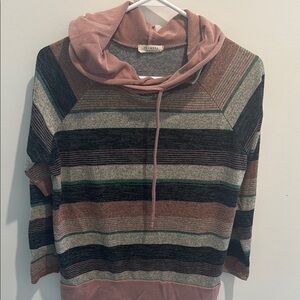 Striped Pink and Gray Sweater